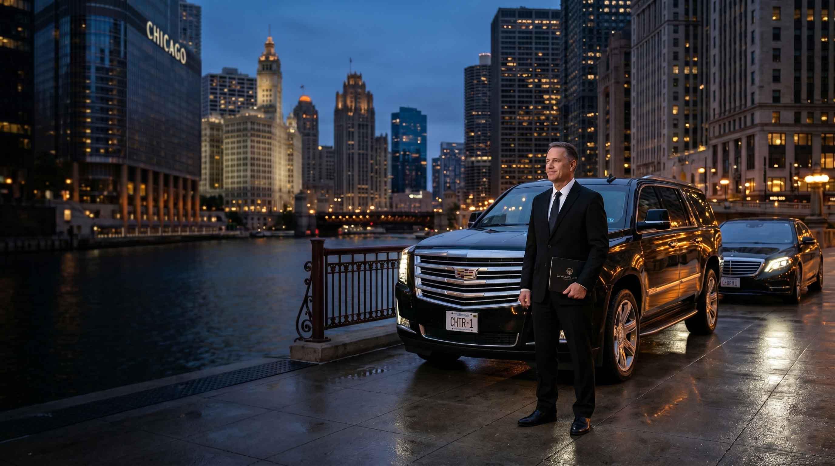 Last minute Chicago limousine service — luxury chauffeur and black car